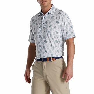 Men's Footjoy Lisle Golf Shirts Grey NZ-495136